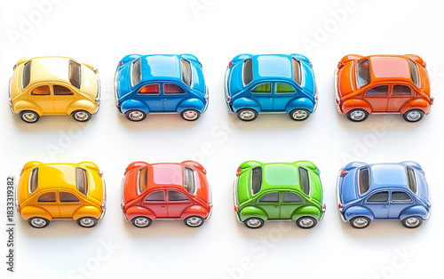 A Set of Colorful Toy Cars for Kids