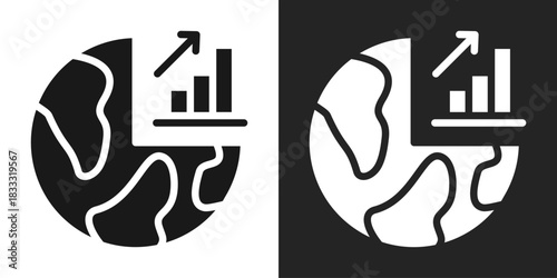 Gross Domestic Product Icon In Black And White Glyph Style