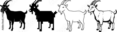 Stylized animal silhouettes in diverse artistic styles