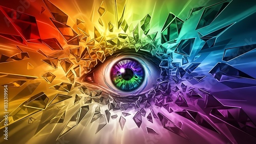 Kaleidoscopic Eye - A Vibrant Explosion of Color and Vision.