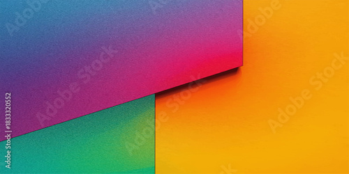 Bold Angular Color Block Gradient in Electric Blue Pink Purple Teal and Vibrant Orange with Subtle Grain Texture Abstract Minimal Background