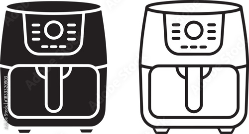 Kitchen Air Fryer Vector Set for Cooking and Appliances