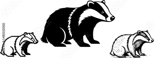 Diverse skunk designs: silhouette, pixel art, and more