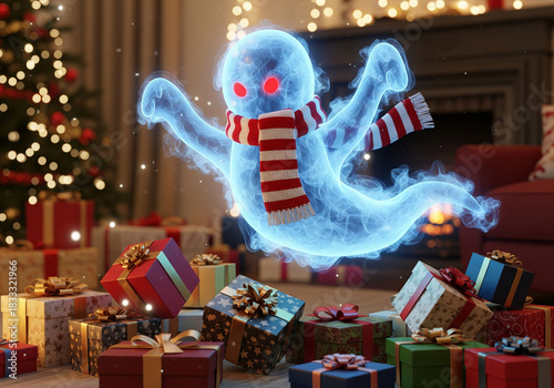 christmas ghost illustration