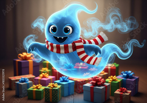 christmas ghost illustration