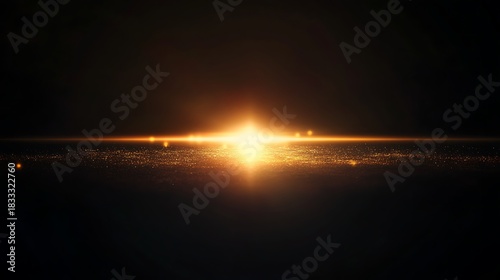 Radiant Gold Light Burst with Particles