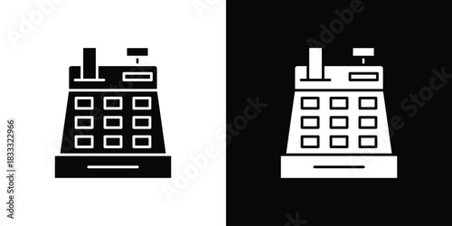 Cash register icons. Vector Template Illustration Symbol Pixels Perfect