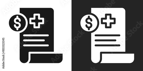 Medical Expense Icon In Black And White Glyph Style