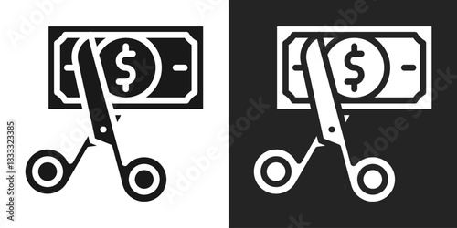 Deduction Icon In Black And White Glyph Style