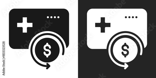 Reimbursement Icon In Black And White Glyph Style