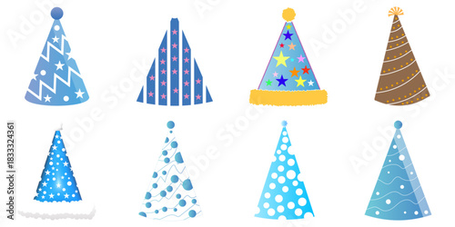 set of Christmas hats. party hat. celebration hat