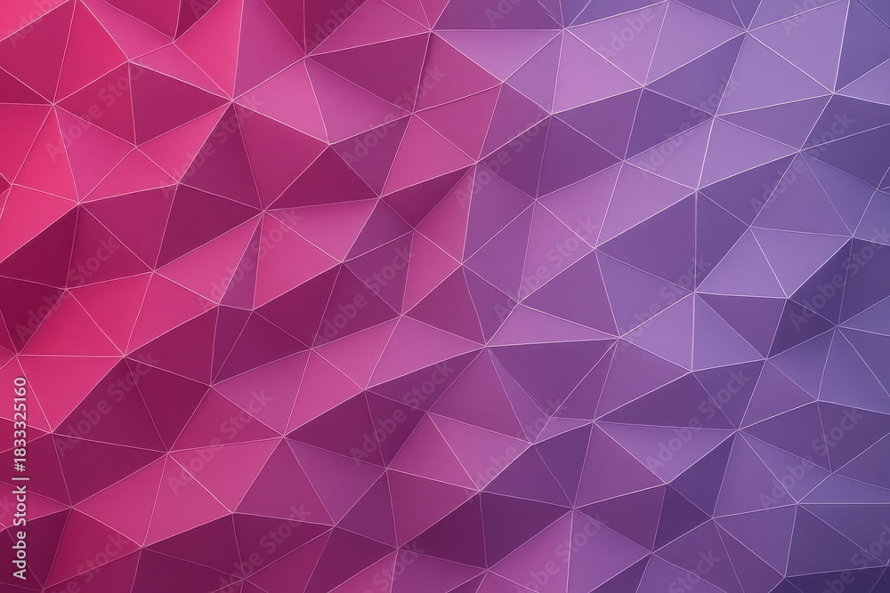 Fototapeta premium Purple Pink Gradient Low Poly Geometric Texture with Modern Abstract Polygon Surface Design