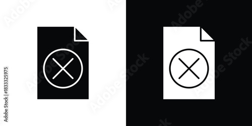 Delete Document icons. Vector Template Illustration Symbol Pixels Perfect