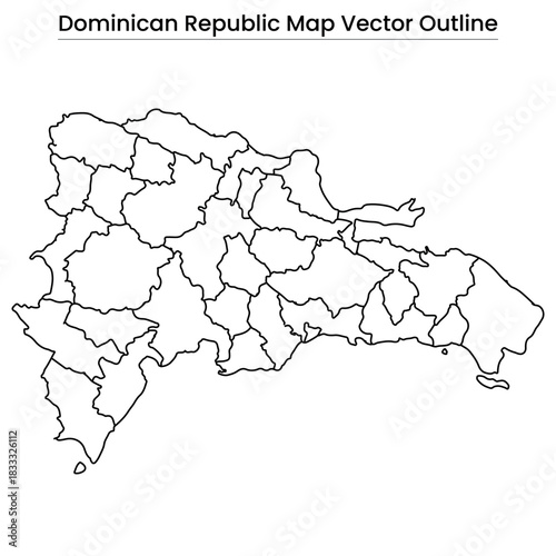 Dominican Republic Map Vector Outline