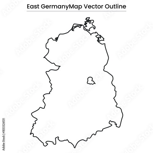 East Germany Map Vector Outline