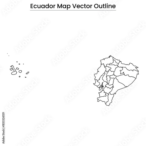 Ecuador Map Vector Outline