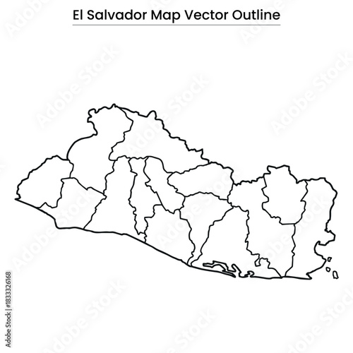 El Salvador Map Vector Outline