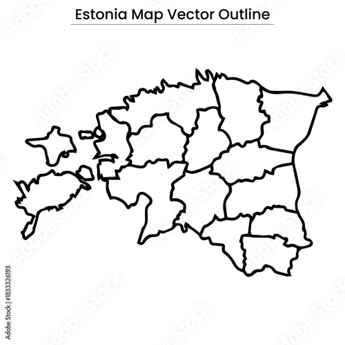 Estonia Map Vector Outline