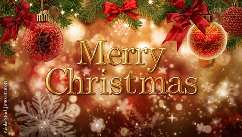 Beautiful Christmas Decor With Ornaments and Festive Lights Enhancing Holiday...