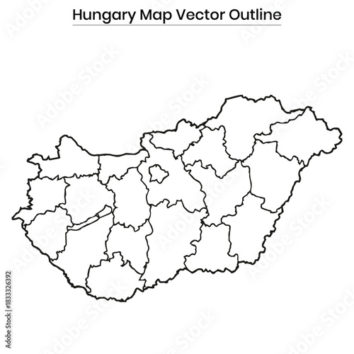 Hungary Map Vector Outline