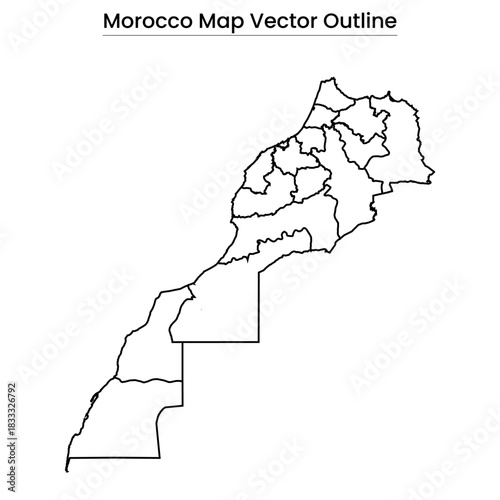 Morocco Map Vector Outline