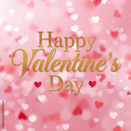 Celebrate Love With a Happy Valentines Day Greeting on a Festive Pink Backgro...