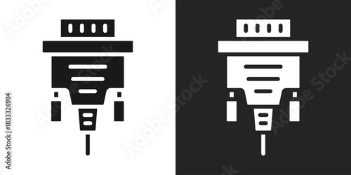 Vga Icon In Black And White Glyph Style
