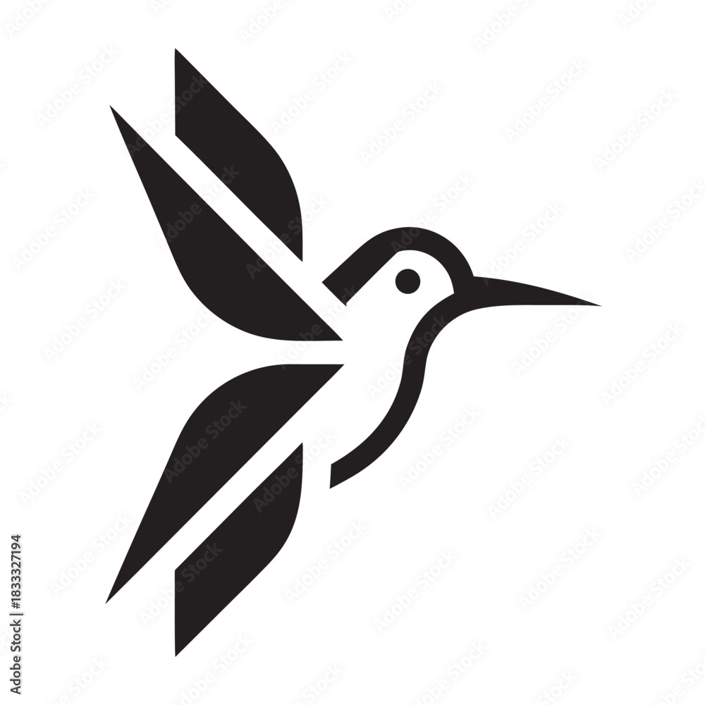 Fototapeta premium Hybrid Hummingbird Bee Icon Unique Fusion Symbol