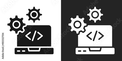 Software Icon In Black And White Glyph Style