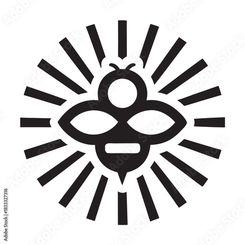 Freedom Hive Bee Design Inspiring Creative Emblem