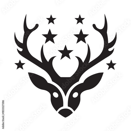 Celestial Deer Time Icon Mythic Symbol Design
