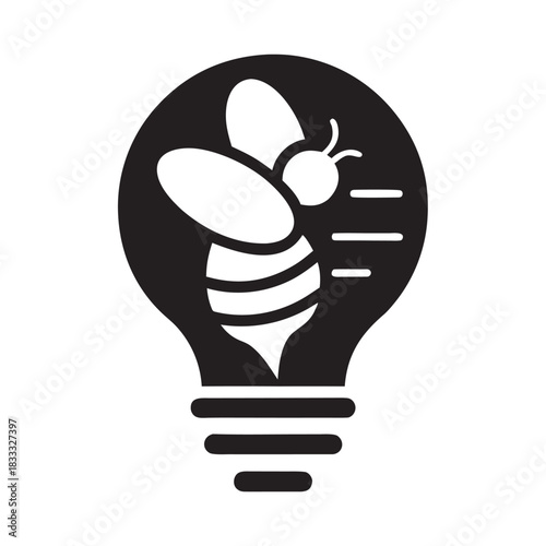Buzzing Idea Bulb Creative Concept Artwork