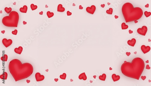 Colorful Hearts Frame for a Romantic Greeting or Celebration Design