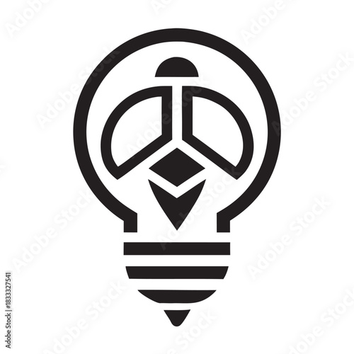 Abstract Buzz Bulb Modern Vector Emblem