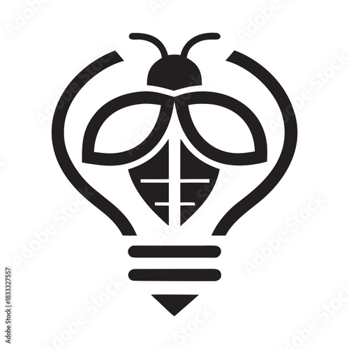 Abstract Bee Bulb Design Creative Concept