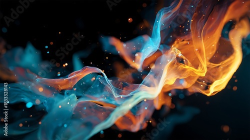 Dynamic Blue Orange Particle Flow