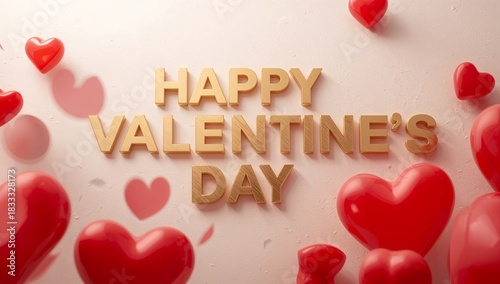 Happy Valentines Day Celebration With Hearts and Warm Wishes in Festive Design