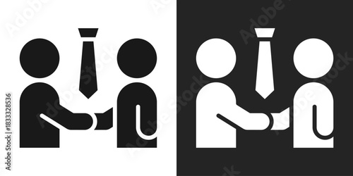 Colleagues Icon In Black And White Glyph Style