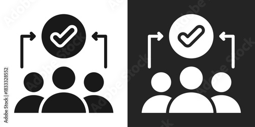Leadership Icon In Black And White Glyph Style