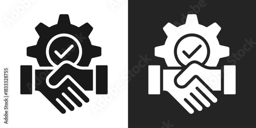 Onboarding Icon In Black And White Glyph Style