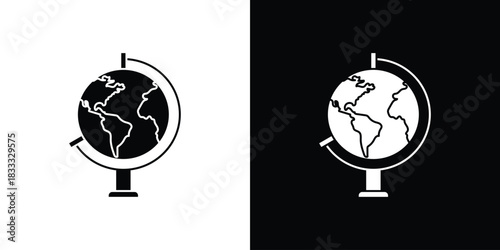 Globe icons. Vector Template Illustration Symbol Pixels Perfect