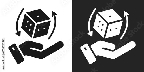 Probabilities Icon In Black And White Glyph Style
