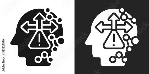 Uncertainty Icon In Black And White Glyph Style