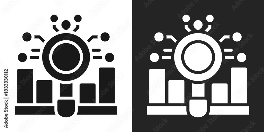 Φωτογραφία Trends Icon In Black And White Glyph Style