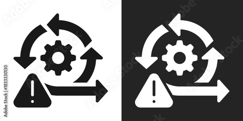 Iterations Icon In Black And White Glyph Style