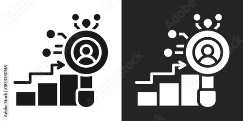 Escalation Icon In Black And White Glyph Style