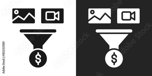 Conversion Icon In Black And White Glyph Style