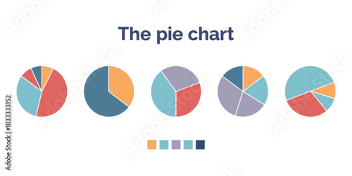 pie chart set, colorful diagram collection with 2, 3, 4, 5, and 6 sections or steps, ideal for infographic design, elements, web layouts, business presentations, and modern vector illustration 