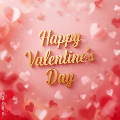 Happy Valentines Day Celebration With Hearts and Warm Wishes in Festive Design