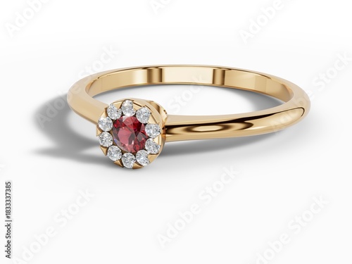 Moissanite Diamond Gold Ring – Luxury Jewelry, Elegant Design, High-End Beauty Shot
